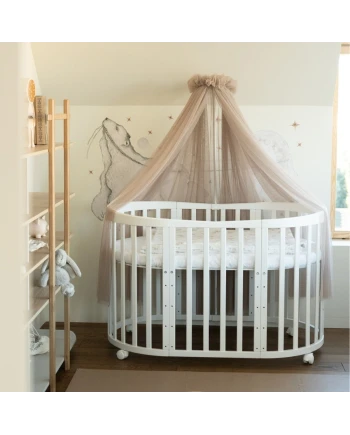 Tule wieghemel Taupe + hemelstandaard