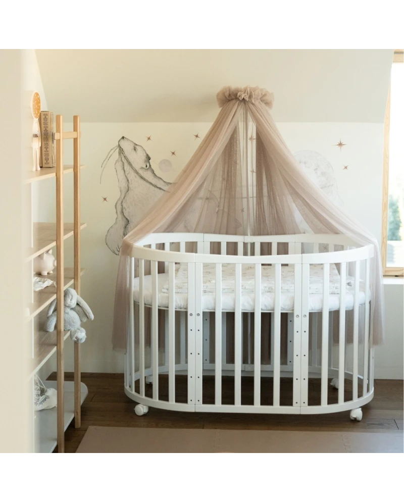 Tule wieghemel Taupe + hemelstandaard
