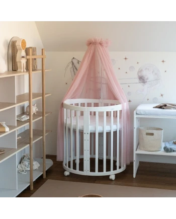 Tule wieghemel Roze + hemelstandaard