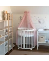 Tule wieghemel Roze + hemelstandaard