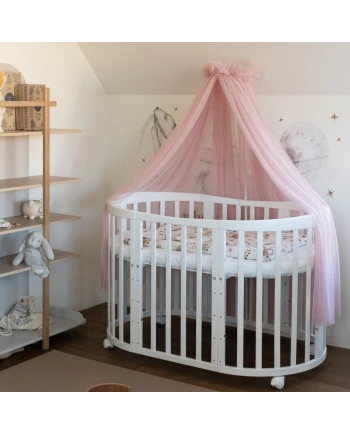 Tule wieghemel Roze + hemelstandaard