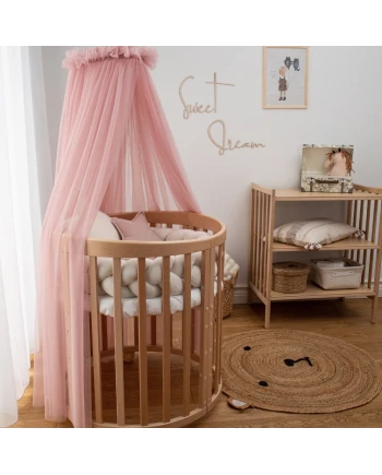 Tule wieghemel Roze + hemelstandaard