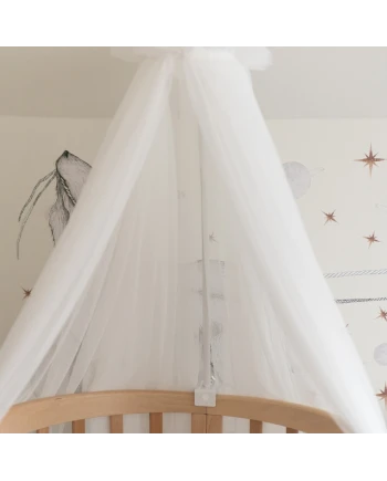 Tule wieghemel Ecru + hemelstandaard