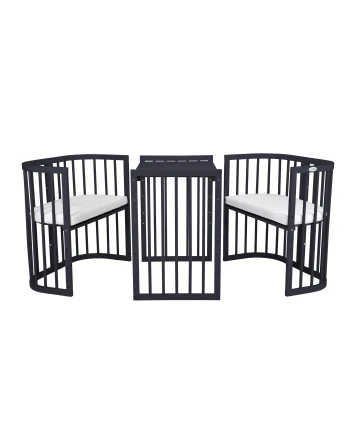 7-in-1 babybed met matras - Grafiet | Waldin