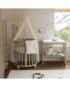 Ovale 7-in-1 babybed met matras - Olijfgroen