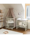 Ovale 7-in-1 babybed met matras - Olijfgroen