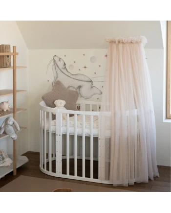 Ovale 7-in-1 babybed met matras - Wit | Waldin®