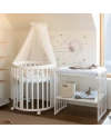 Ovale 7-in-1 babybed met matras - Wit | Waldin®