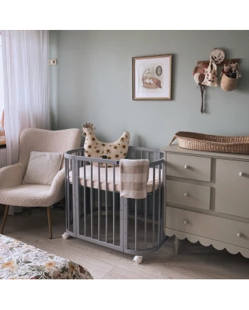 5in1 kinderbed met matras en wiegoptie - Grijs | Waldin