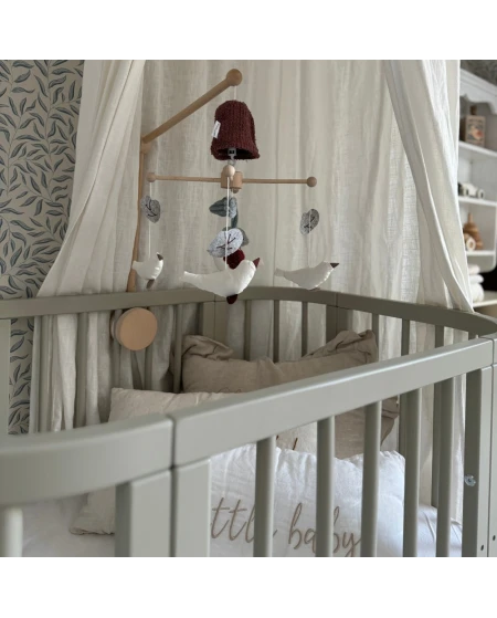 5in1 kinderbed met matras en wiegoptie - Olijf | Waldin