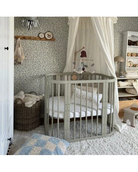 5in1 kinderbed met matras en wiegoptie - Olijf | Waldin