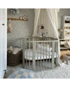 5in1 kinderbed met matras en wiegoptie - Olijf | Waldin