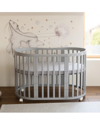 Katoenen hoeslaken 124x73 cm – Ovaal Grijs | WALDIN