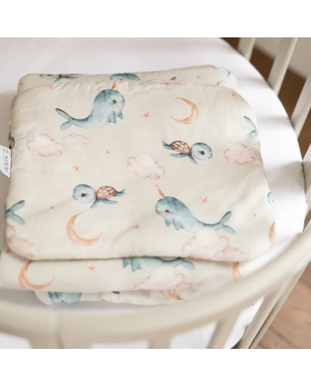 Bamboe baby kussen 30x40 – Walvissen | Waldin
