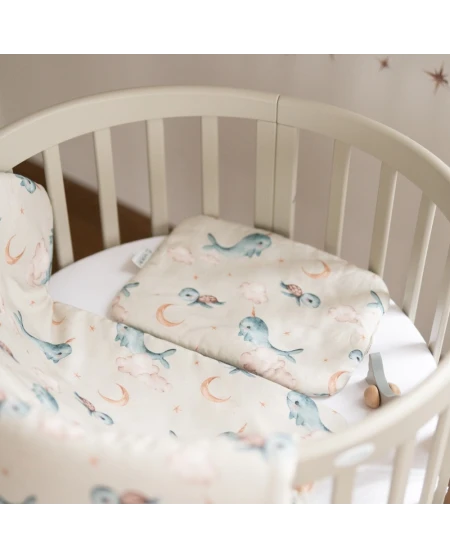 Bamboe baby kussen 30x40 – Walvissen | Waldin