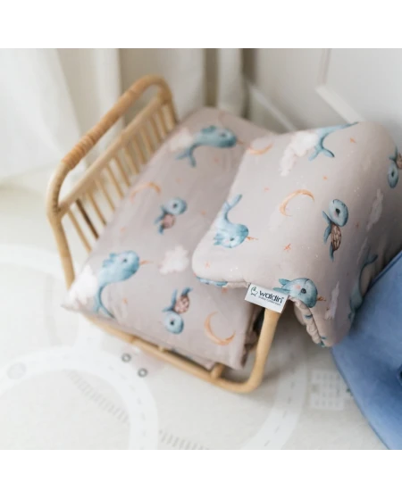 Bamboe baby kussen 30x40 – Walvissen | Waldin