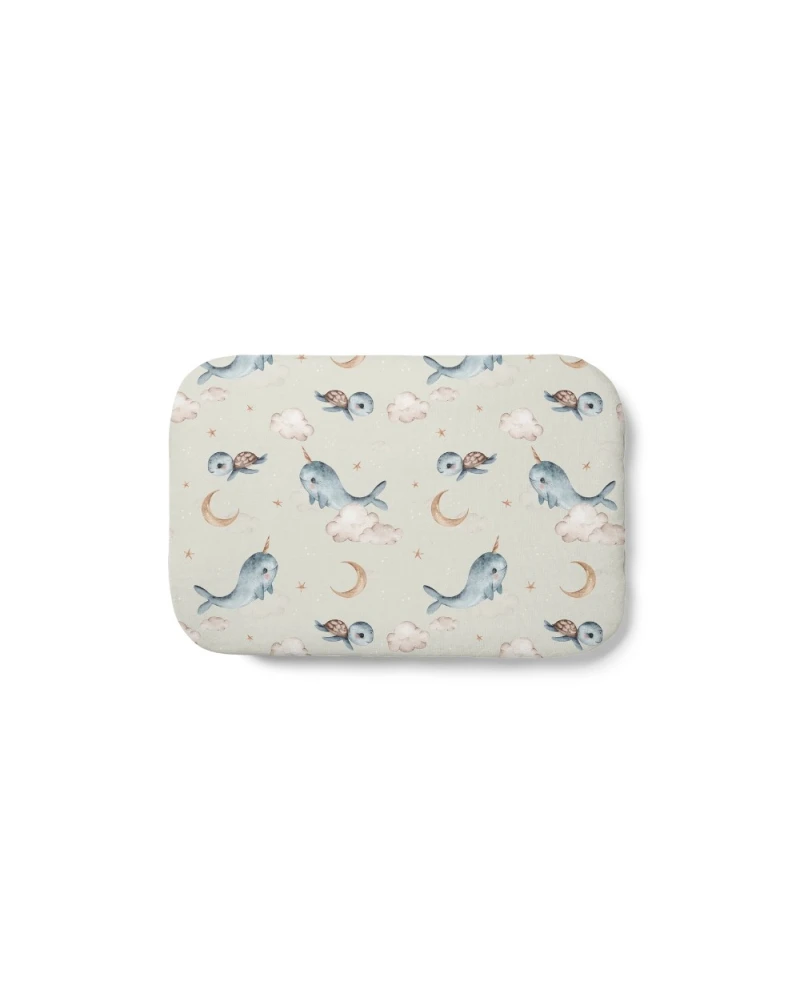Bamboe baby kussen 60x40 – Walvissen | Waldin