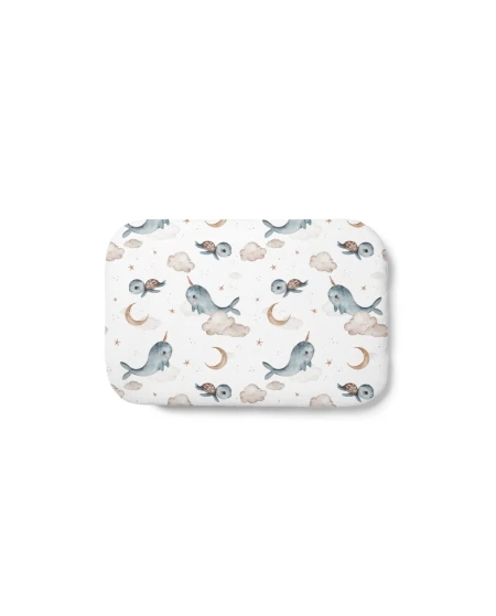 Bamboe baby kussen 60x40 – Walvissen | Waldin