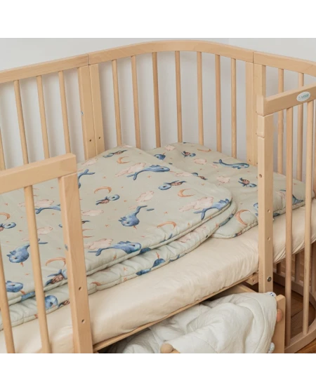 Bamboe baby kussen 60x40 – Walvissen | Waldin