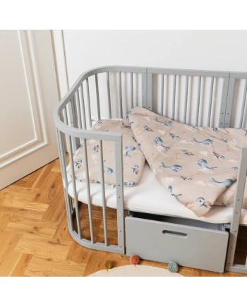 Bamboe baby kussen 60x40 – Walvissen | Waldin