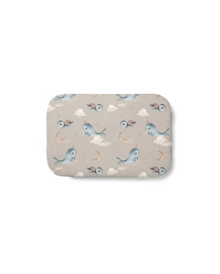 Bamboe baby kussen 60x40 – Walvissen | Waldin