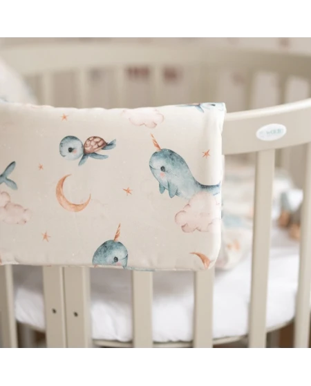 Bamboe baby kussen 60x40 – Walvissen | Waldin