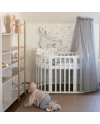 Ovale 7-in-1 babybed met matras - Wit | Waldin®