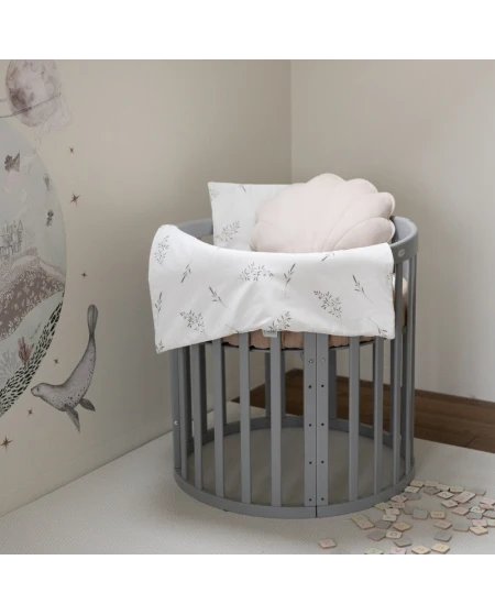 Baby wikkeldeken 2in1 dekbed en kussen – Groene takjes | Waldin