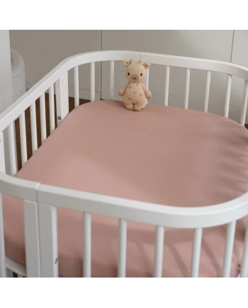 Hoeslaken van katoen 93x65 voor 5in1 Babybed - Roze | Waldin