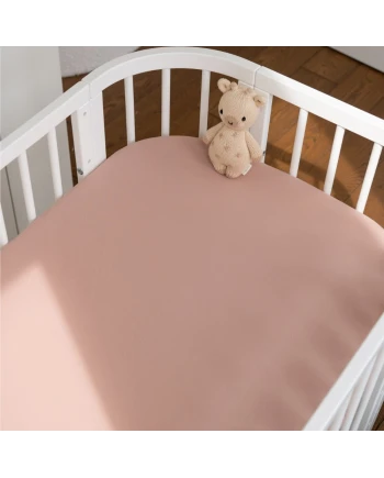 Hoeslaken van katoen 93x65 voor 5in1 Babybed - Roze | Waldin