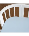 Hoeslaken van katoen 93x65 voor 5in1 Babybed - Blauw | Waldin
