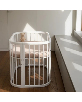Hoeslaken van katoen 93x65 voor 5in1 Babybed - Taupe | Waldin