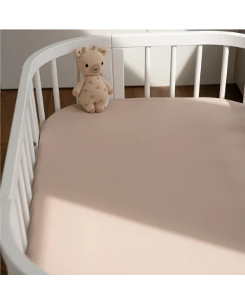 Hoeslaken van katoen 93x65 voor 5in1 Babybed - Taupe | Waldin