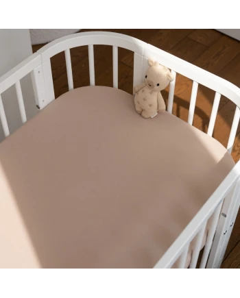 Hoeslaken van katoen 93x65 voor 5in1 Babybed - Taupe | Waldin