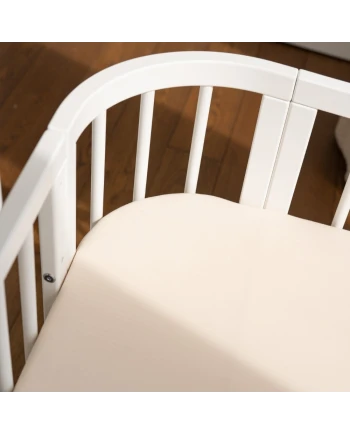 Hoeslaken van katoen 93x65 voor 5in1 Babybed - Beige | Waldin