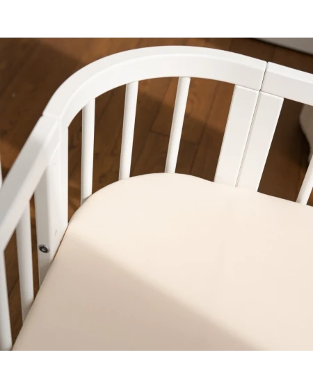 Hoeslaken van katoen 93x65 voor 5in1 Babybed - Beige | Waldin
