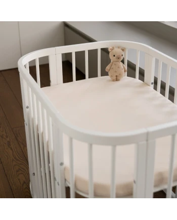 Hoeslaken van katoen 93x65 voor 5in1 Babybed - Beige | Waldin