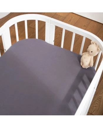 Hoeslaken van katoen 93x65 voor 5in1 Babybed - Grafiet | Waldin