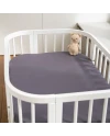 Hoeslaken van katoen 93x65 voor 5in1 Babybed - Grafiet | Waldin