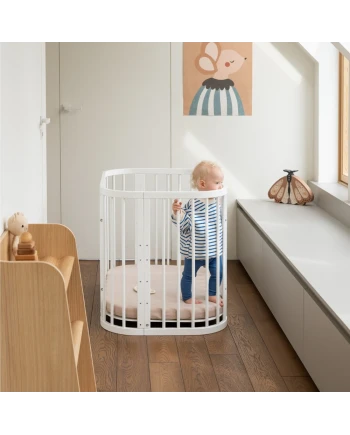 Wit 5-in-1 babybedje met wieg | Waldin
