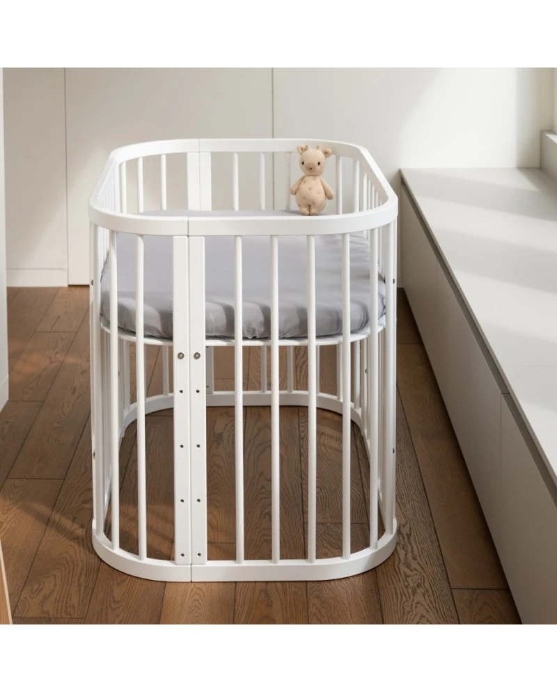 Wit 5-in-1 babybedje met wieg | Waldin Wit 5-in-1 babybedje met wieg | Waldin