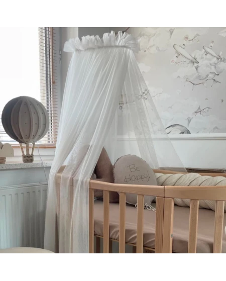 Tule wieghemel Ecru + hemelstandaard