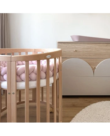 Velours gevlochten bedomrander 210 cm - Vuilroze | Waldin