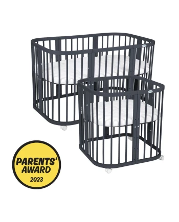 7-in-1 babybed met matras - Grafiet | Waldin