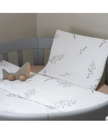 Baby wikkeldeken 2in1 dekbed en kussen – Groene takjes | Waldin