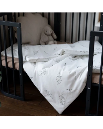 Junior beddengoedset 90x120 – Groene takjes | Waldin