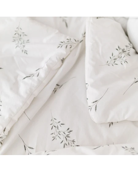 Junior beddengoedset 90x120 – Groene takjes | Waldin