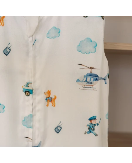 Bamboe babyslaapzak 0–6 mnd Politie | Zacht en ademend | Waldin