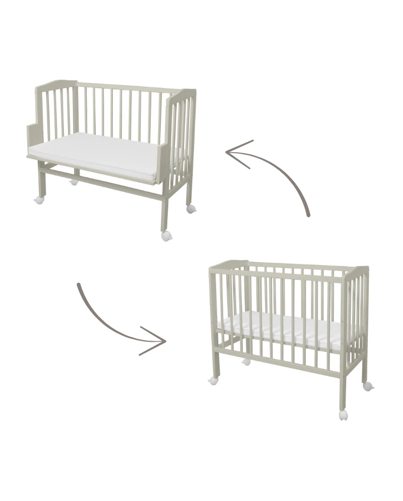 2-in-1 Kinderbed met matras - Olijfgroen | Waldin
