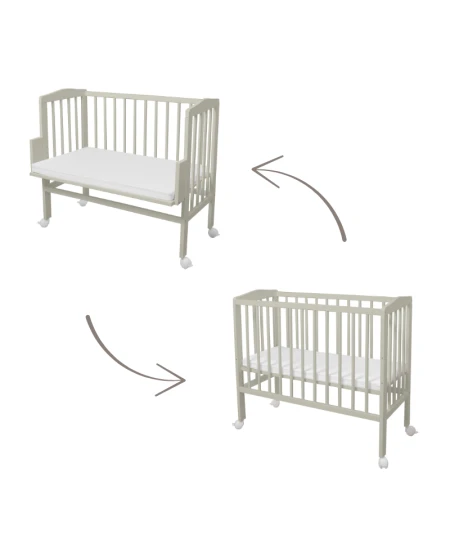 2-in-1 Kinderbed met matras - Olijfgroen | Waldin